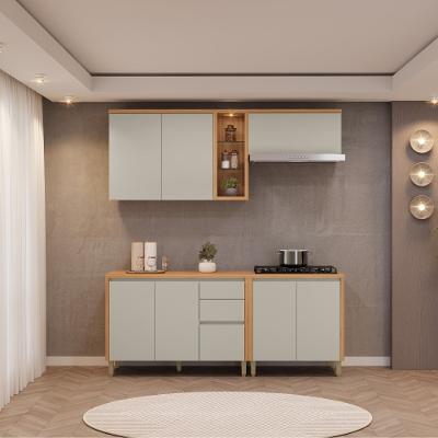 Cozinha Modulada Allure Linea Brasil 4 Peças MDF Aéreo com LED e Balcões A02M2