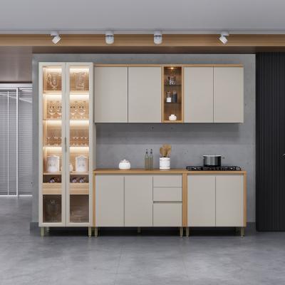 Cozinha Modulada Allure Linea Brasil 5 Peças MDF com Cristaleira e LED A02M3