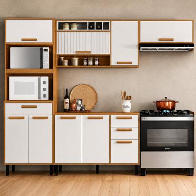 Cozinha Modulada Completa 4 Peças 9 Portas 3 Gavetas com Tampo Itatiaia Napoles