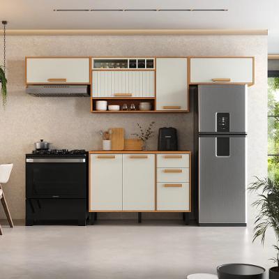 Cozinha Modulada Completa 4 Peças 7 Portas 2 Gavetas com Tampo Napoles Itatiaia