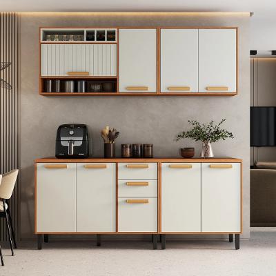 Cozinha Modulada Completa 4 Peças 9 Portas 2 Gavetas com Tampo Itatiaia Napoles