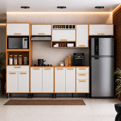 Cozinha Modulada Completa 6 Peças 12 Portas 3 Gavetas com Tampo Itatiaia Napoles