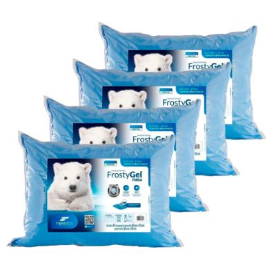 Kit Quatro Travesseiros Fibrasca Frostygel Fibra