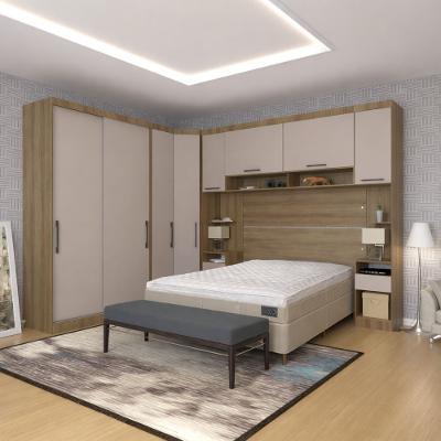 Conjunto Quarto Queen Base Box e Colchão 9 Peças 8 Portas 5 Gavetas Paris Eucamóveis