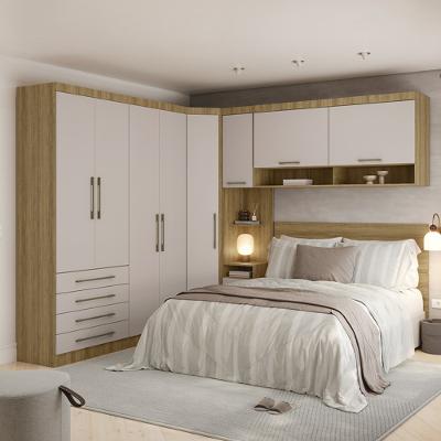 Conjunto Quarto de Canto Queen 5 Peças 8 Portas 5 Gavetas Paris Luciane Móveis