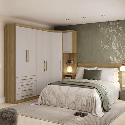 Conjunto Quarto de Canto Queen 4 Peças 6 Portas 5 Gavetas Paris Luciane Móveis