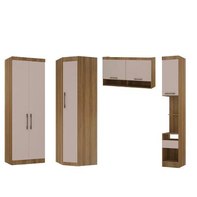Conjunto Módulo Guarda-Roupa 4 Peças 6 Portas 1 Gaveta Demobile