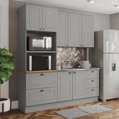 Cozinha Compacta 3 Peças 100% MDF 7 Portas 5 Gavetas Americana Henn