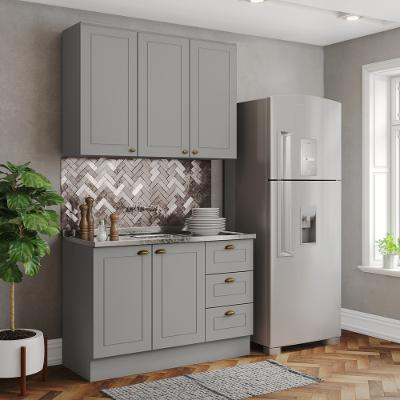 Cozinha Compacta 2 Peças 100% MDF 5 Portas 3 Gavetas Americana Henn
