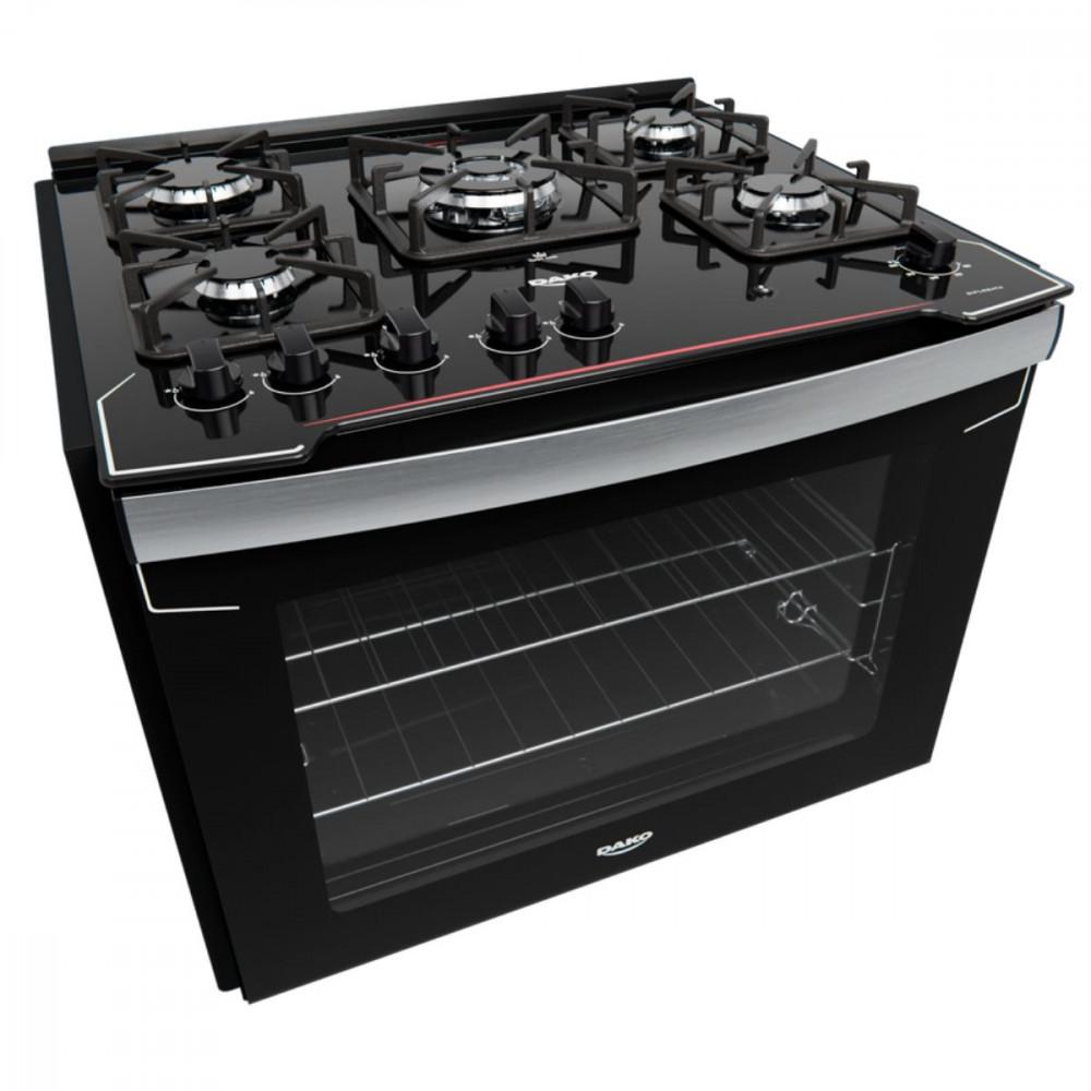 Fogão de Embutir 5 Bocas Dako com Mesa de Vidro Diplomata - 1