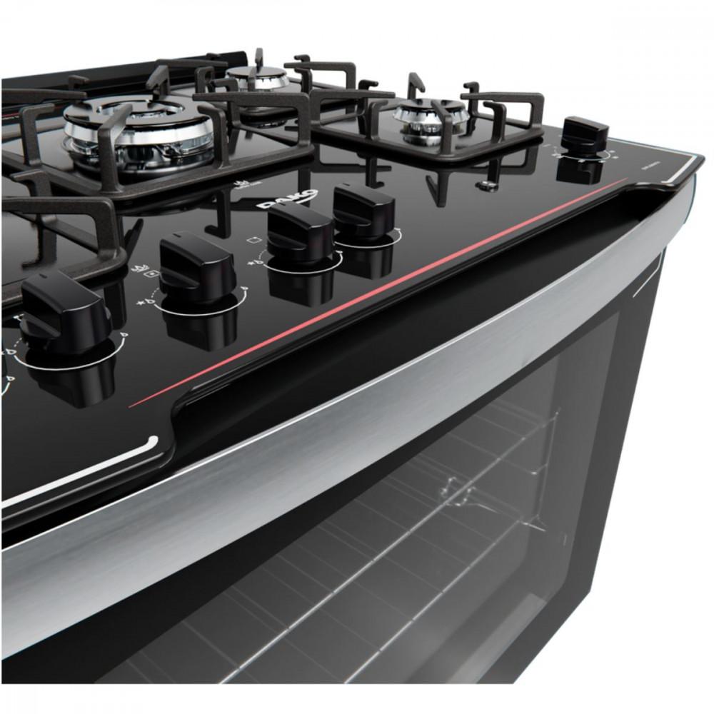 Fogão de Embutir 5 Bocas Dako com Mesa de Vidro Diplomata - 4