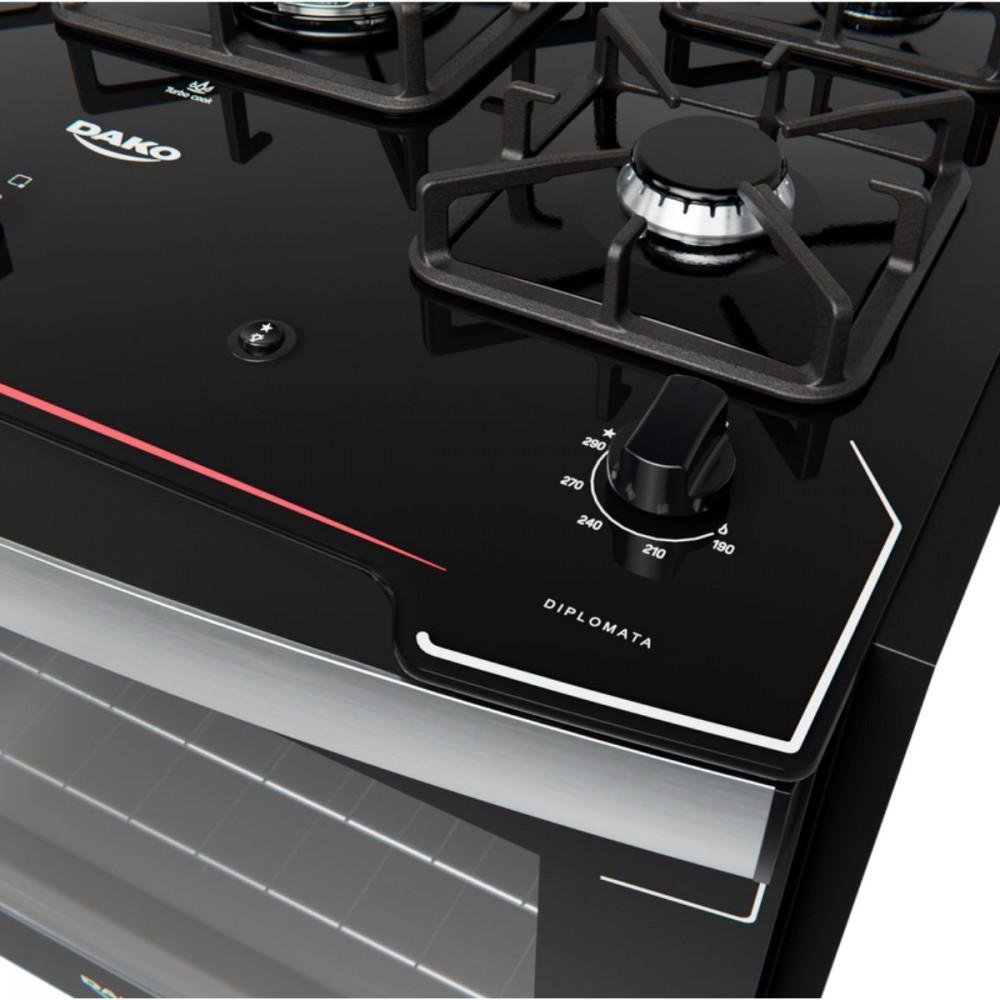 Fogão de Embutir 5 Bocas Dako com Mesa de Vidro Diplomata - 5