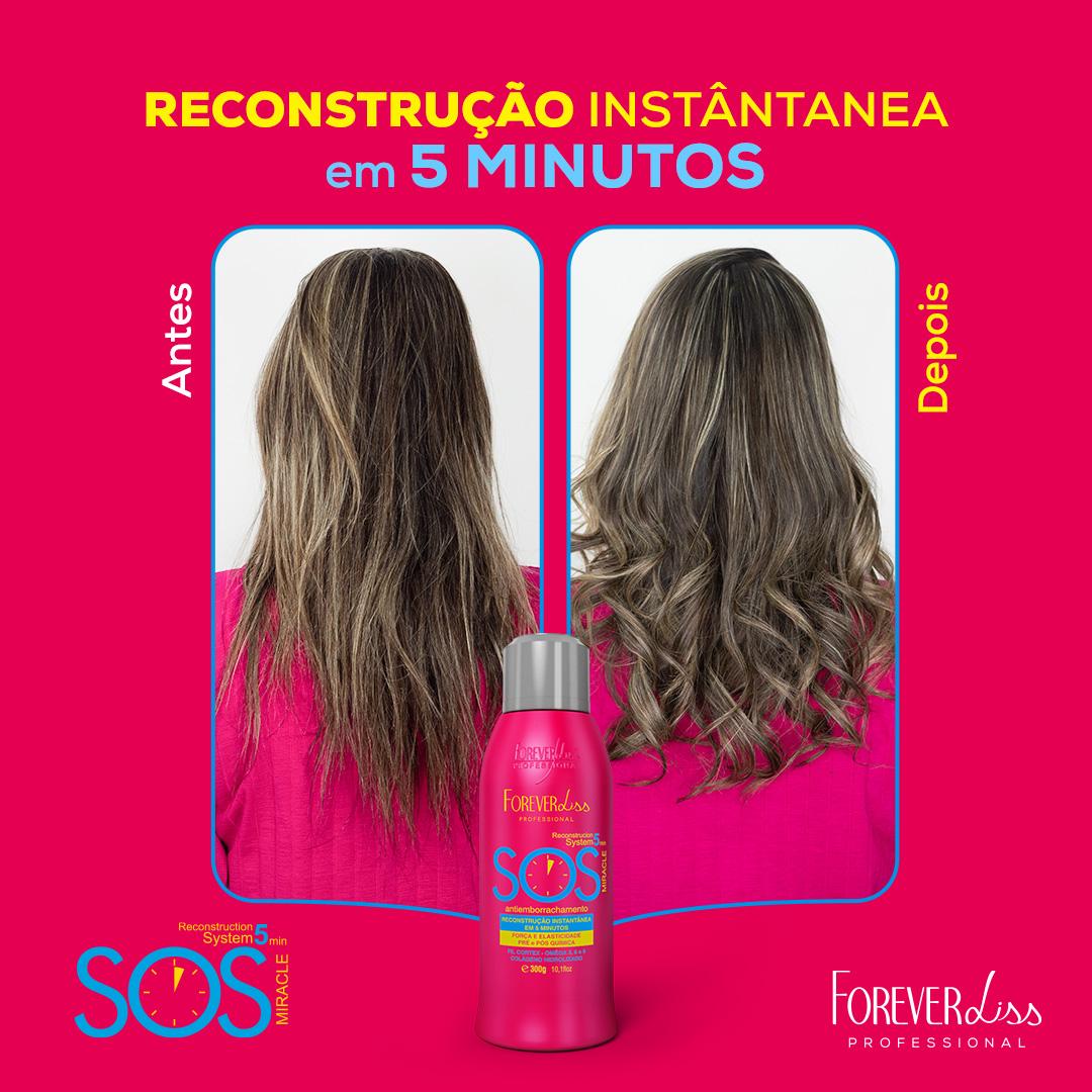 Kit Máscara Banho de Pérola Com Reconstrutor Sos Forever Liss - 2