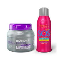 Kit Máscara Banho de Pérola Com Reconstrutor Sos Forever Liss - 1