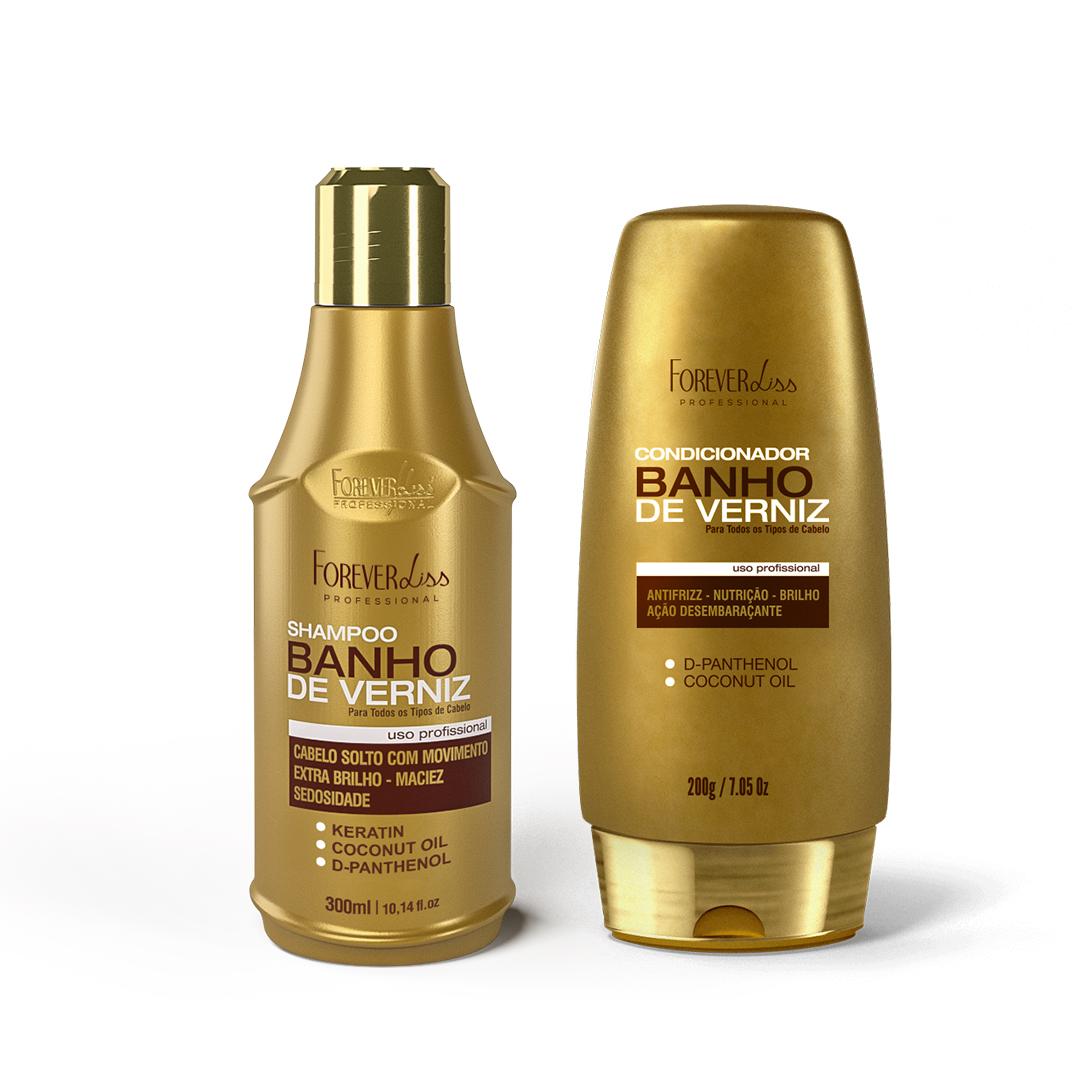 Kit Banho De Verniz Com Shampoo E Condicionador Forever Liss - 1