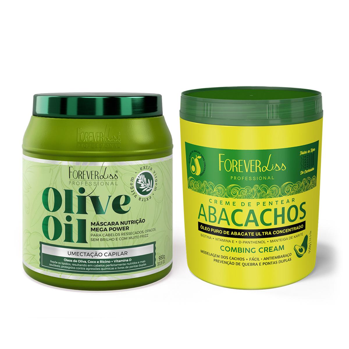 Kit Umectação de Abacate com Máscara Olive Oil e Creme de Pentear Abacachos - 1