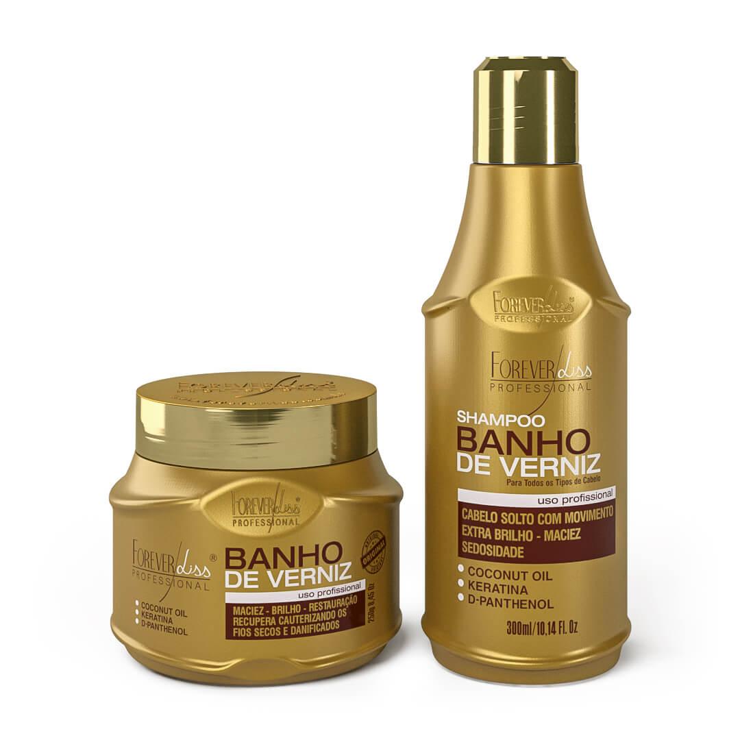 Kit Especial Banho de Verniz com Shampoo 300ml Máscara 250g - 1