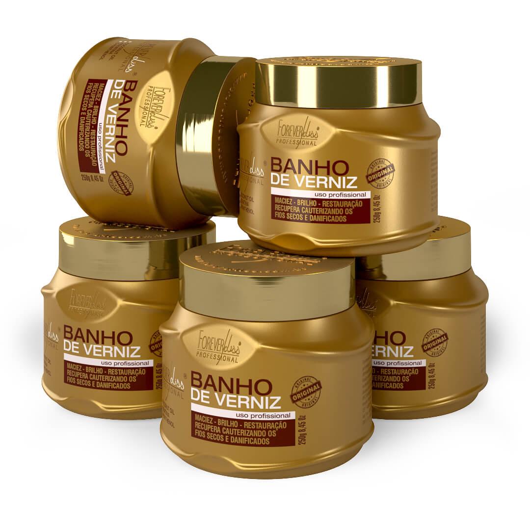 Combo Com 5 Máscaras Banho De Verniz Forever Liss 250G - 1