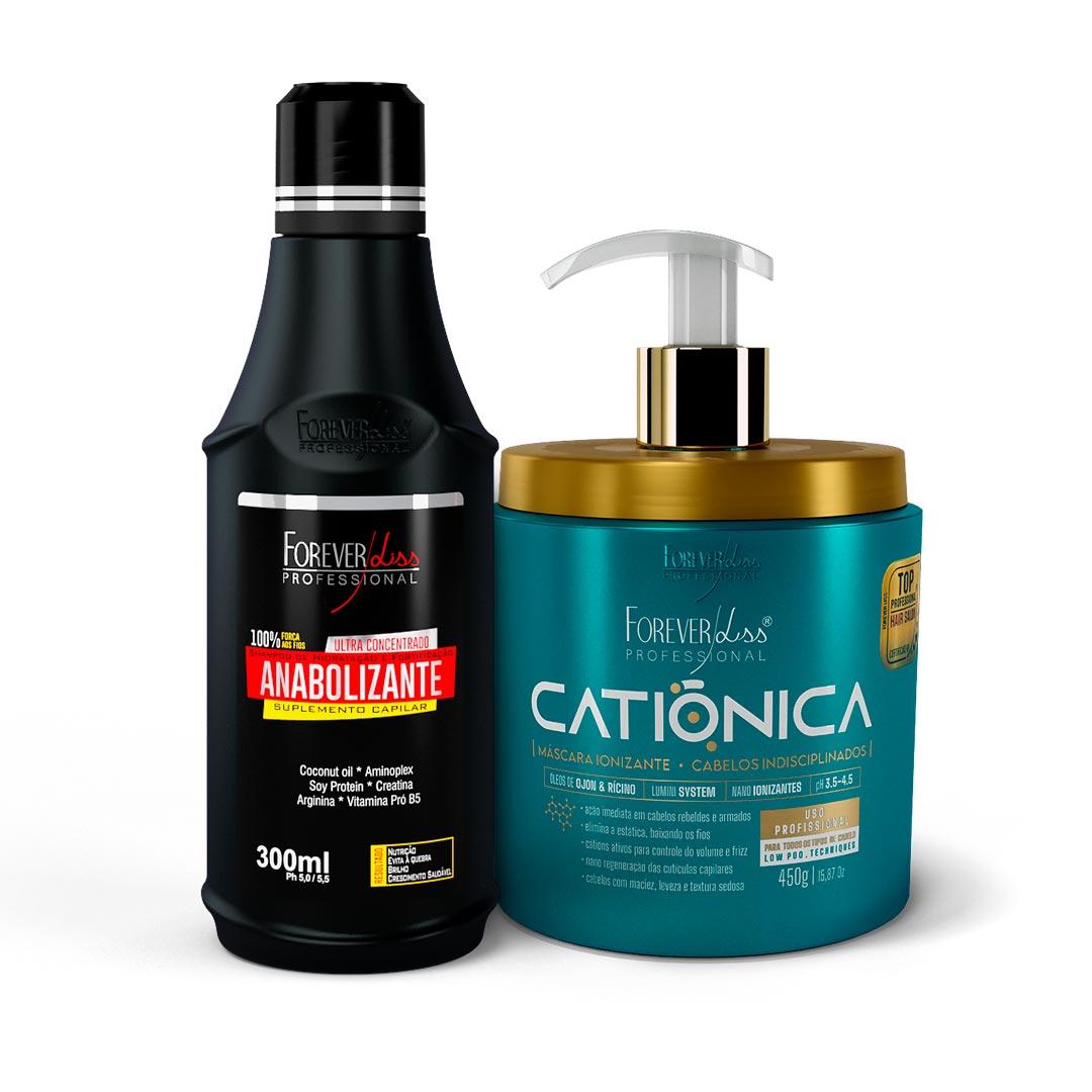 Kit Catiônica com Shampoo Anabolizante 300ml - 1