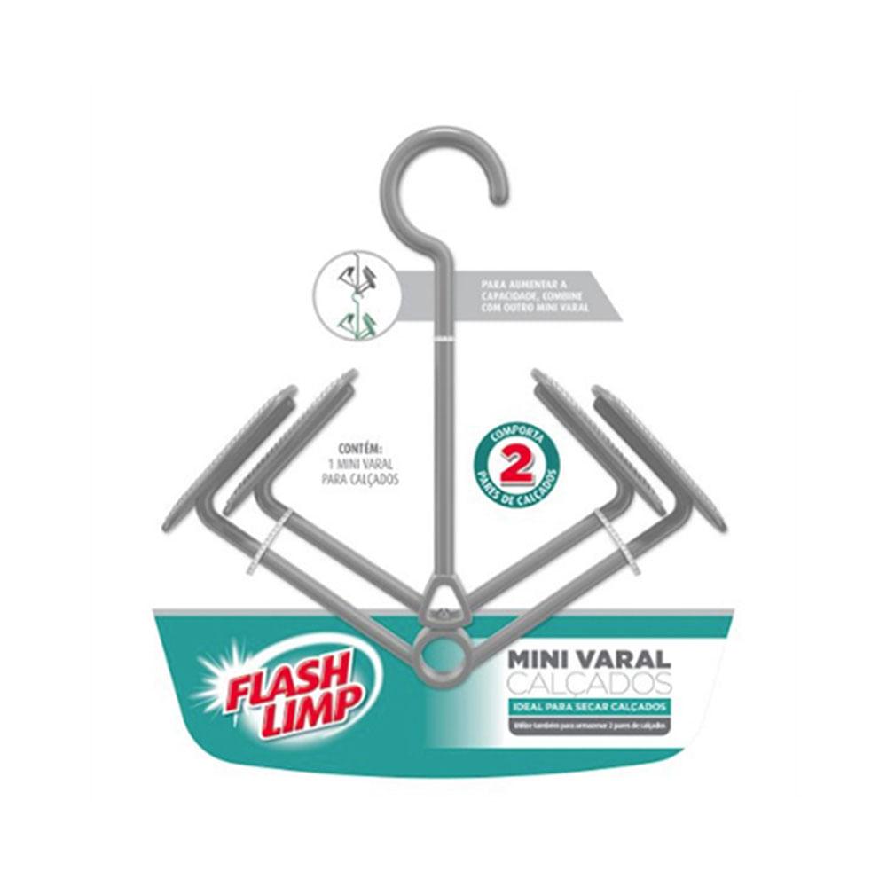 Mini Varal para Calçados 2 Pares Cinza - FlashLimp - 2