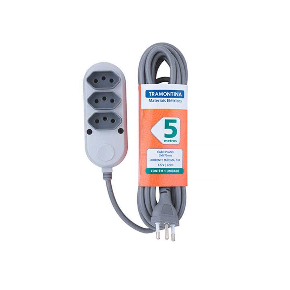Extensão de 5,0 Mts com 3 Tomadas - Tramontina - 1