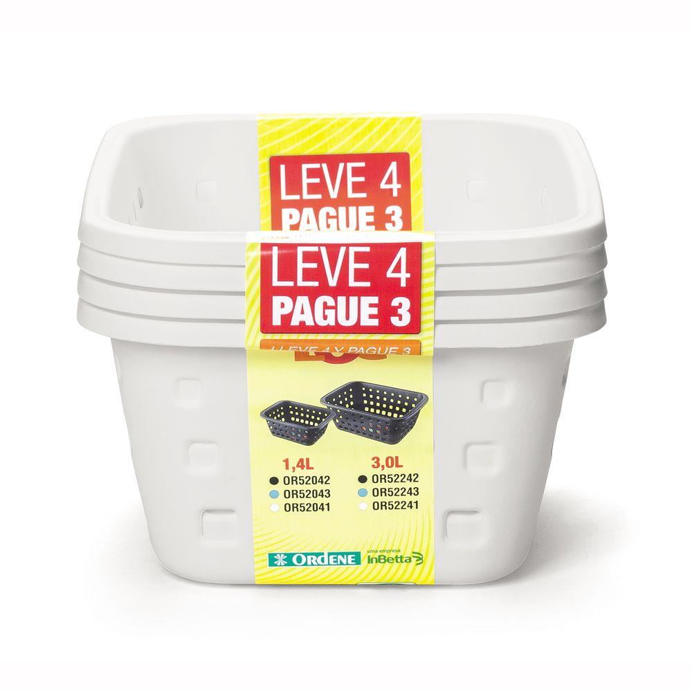 Conjunto de Cestos Pequenos 1,4L Branco 4pçs - Ordene - 2