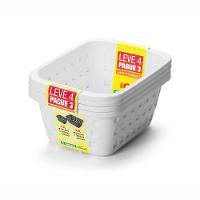 Conjunto de Cestos Pequenos 1,4L Branco 4pçs - Ordene - 1