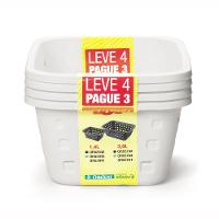 Conjunto de Cestos Pequenos 1,4L Branco 4pçs - Ordene - 2