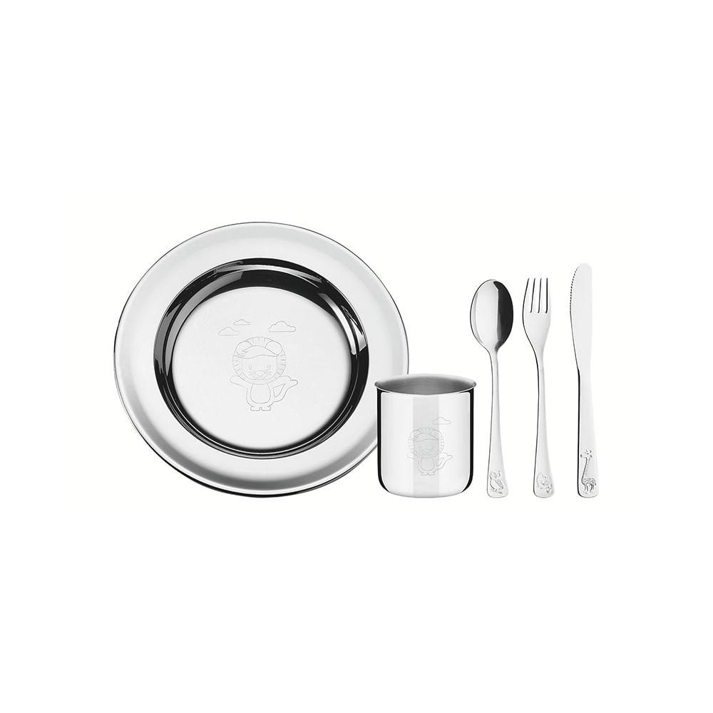 Kit Infantil para Refeiçao em Inox 5pçs - Tramontina - 1
