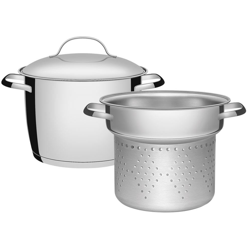 Jogo Cozi-Pasta 2 pçs em Aço Inox com Fundo Triplo Linha Allegra - Tramontina - 1