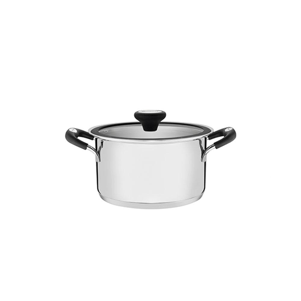 Caçarola Funda Aço Inox com Fundo Triplo Solar Silicone 24cm - Tramontina - 1