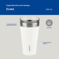 Copo Térmico Exata em Aço Inox Branco sem Tampa 550ml - Tramontina - 2