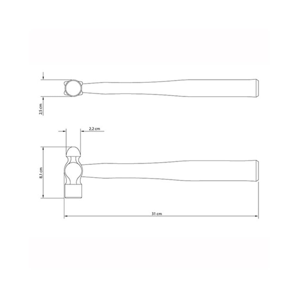 Martelo de Bola 200g Basic com Cabo em Madeira Envernizada - Tramontina - 3