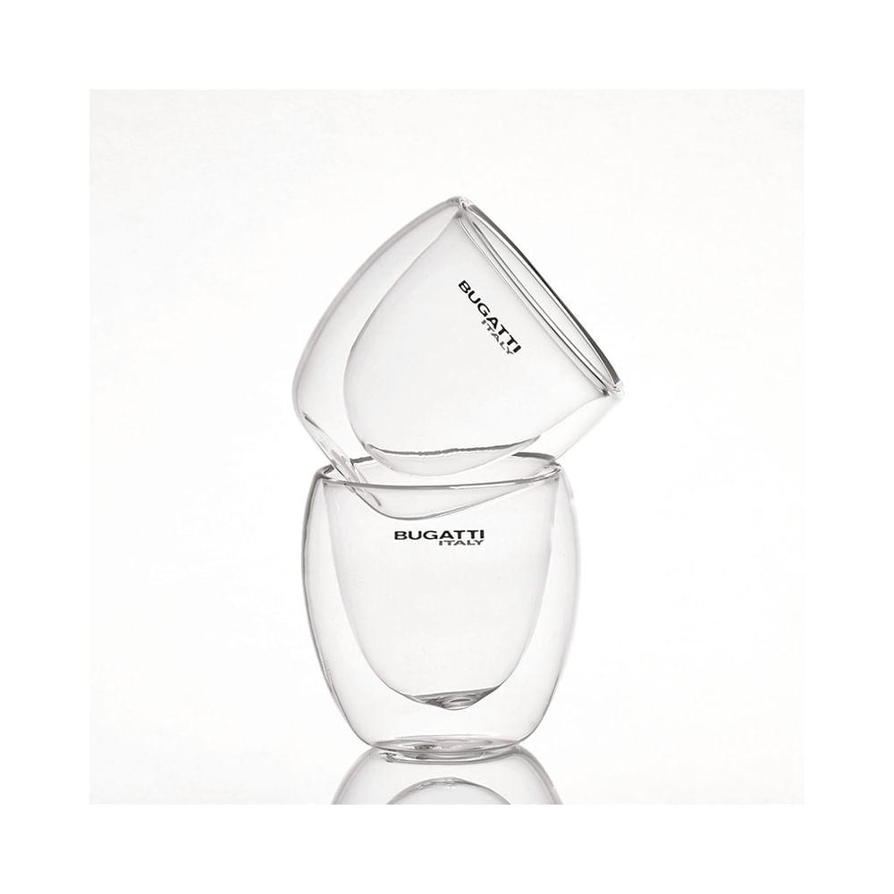 Conjunto de Xícaras de Vidro com Dupla para Café Expresso 80ml 2pçs - Bugatti - 1