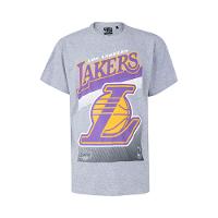 Camiseta Básica Masculina Estampada Plus Size Los Angeles Lakers Cinza Mescla N592A - NBA - 1