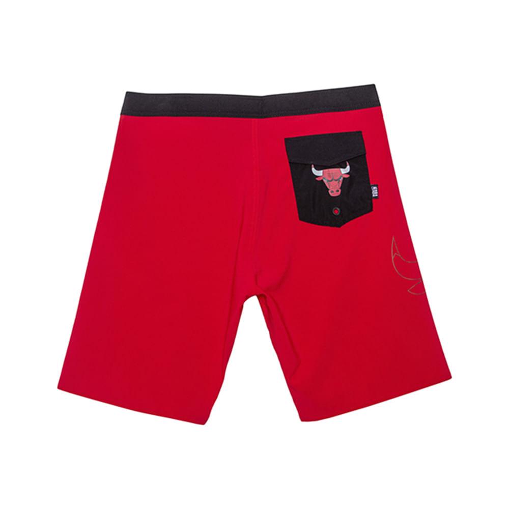 Boardshort Sintético Masculino Estampado Vermelho Chicago Bulls N695A - NBA - 2