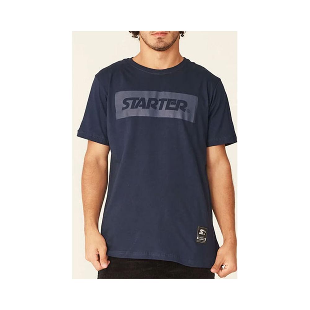 Camiseta Básica Masculina Estampada Preta S477A - Starter - 1