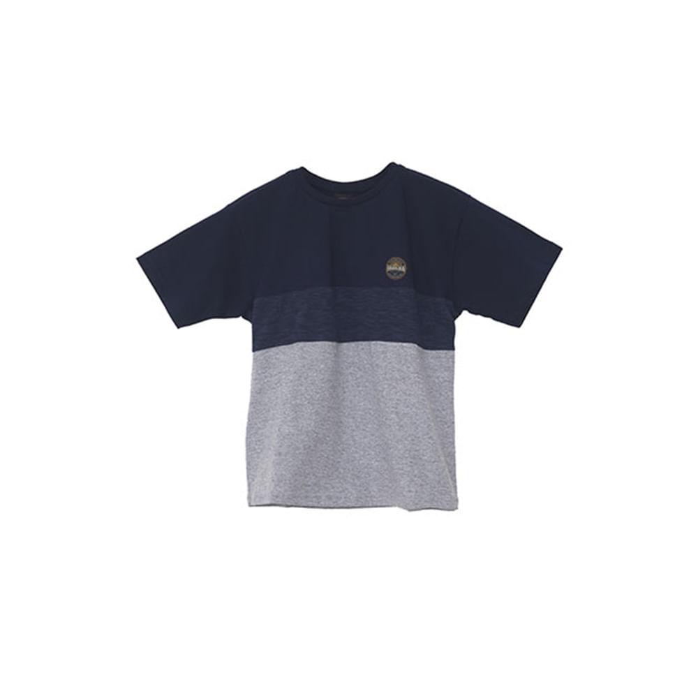 Camiseta Básica Juvenil Masculina Estampada Marinho 9515A - HD - 1
