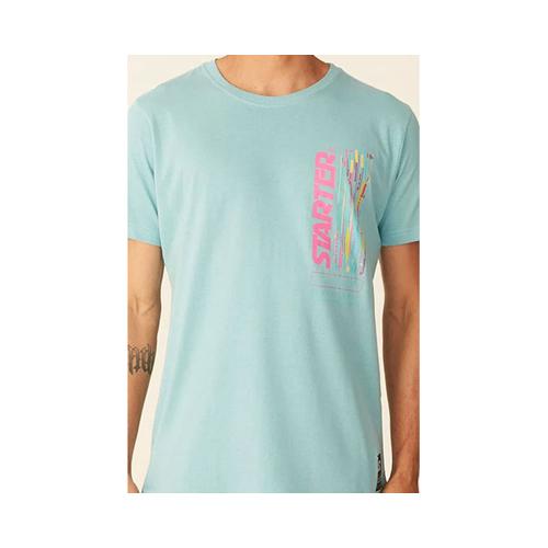 Camiseta Básica Masculina Estampada Azul Claro T773A - Starter