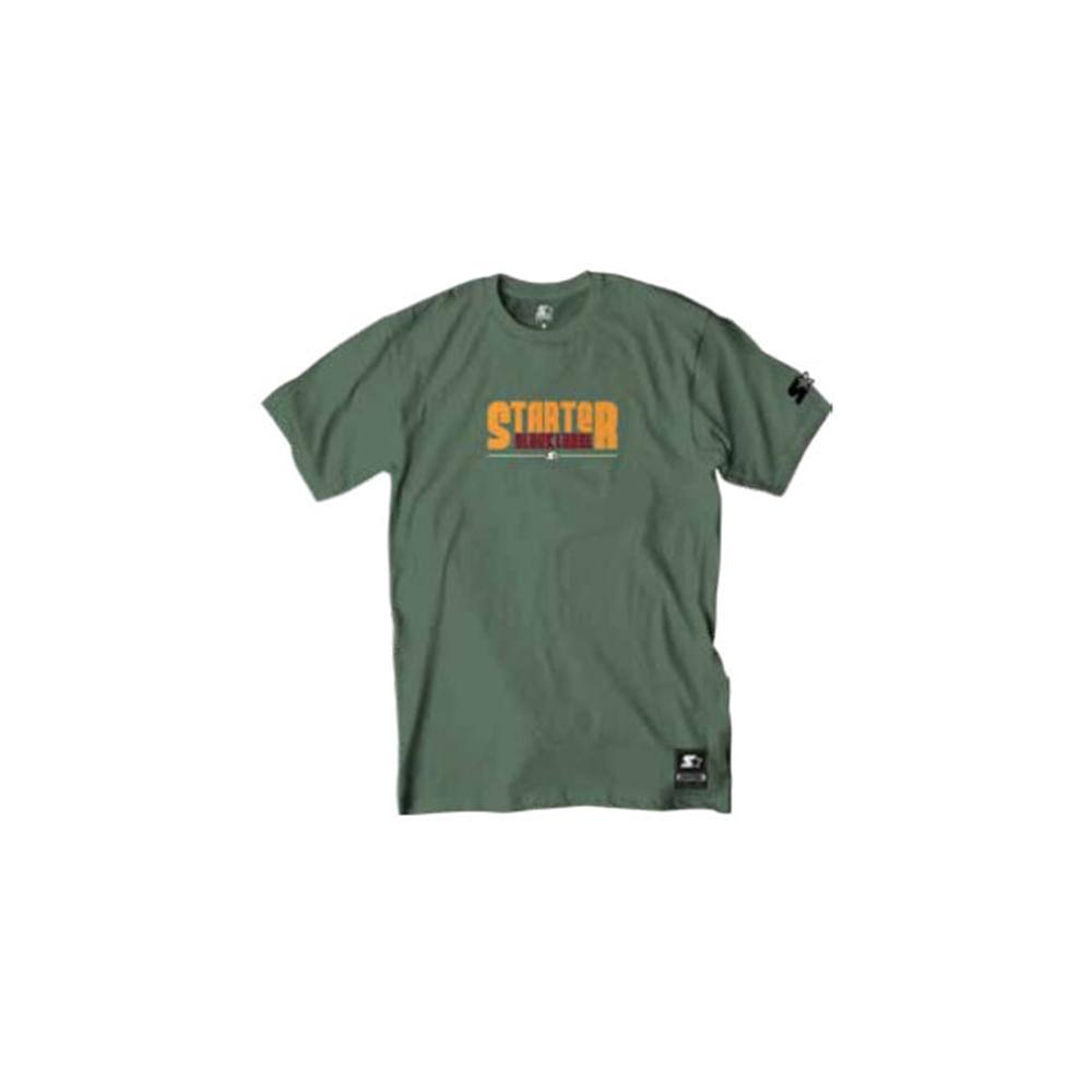 Camiseta Básica Masculina Estampada Verde Militar T771A - Starter - 1