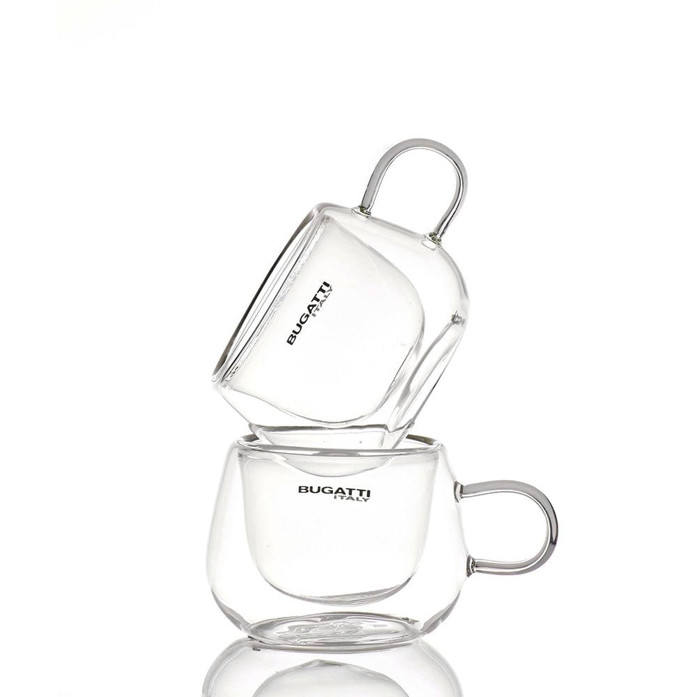 Conjunto de Xícaras de Café Expresso Parede Dupla com Alça 100ml 2pçs - Bugatti - 1