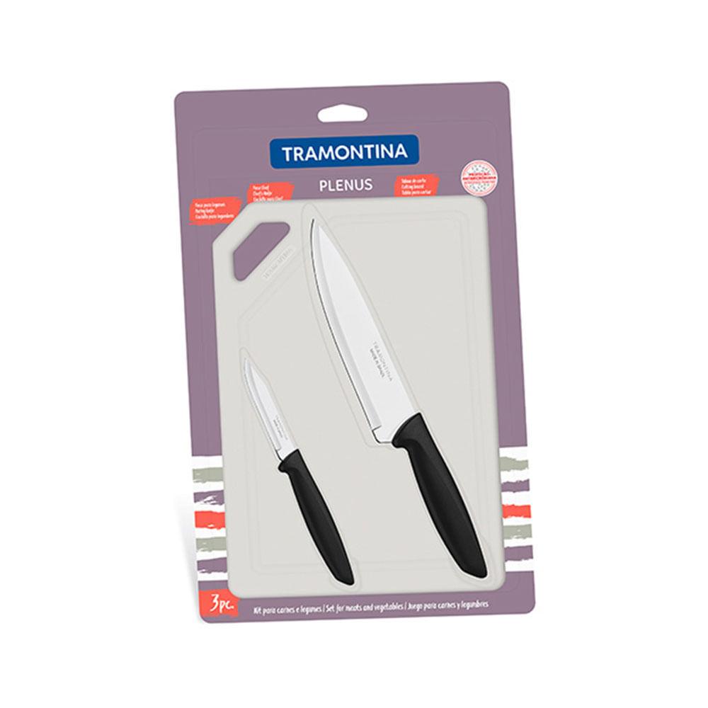 Kit para Carnes e Legumes Plenus Preto 3pçs - Tramontina - 1