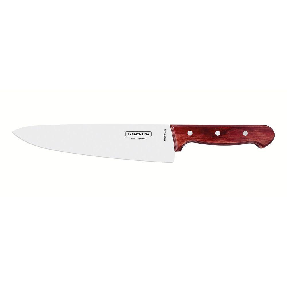 Faca para Churrasco em Aço Inox e Cabo Vermelho Polywood 10" - Tramontina - 1