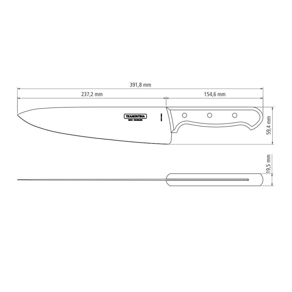 Faca para Churrasco em Aço Inox e Cabo Vermelho Polywood 10" - Tramontina - 3