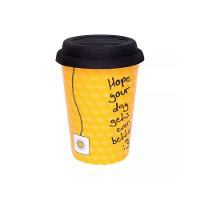 Copo Trip de Porcelana com Tampa Silicone Chá 300ml - Oxford - 1