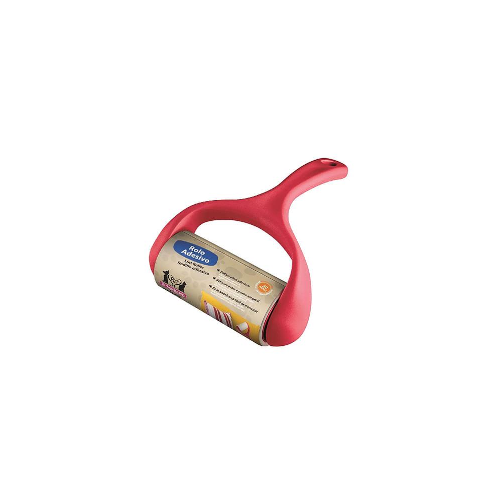 Rolo Adesivo Plástico para Pelos Pet Vermelho 30fls - Sanremo - 1