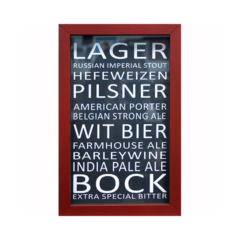 Quadro Porta-Tampinhas Lager 17x27cm Vermelho - Kapos - 1