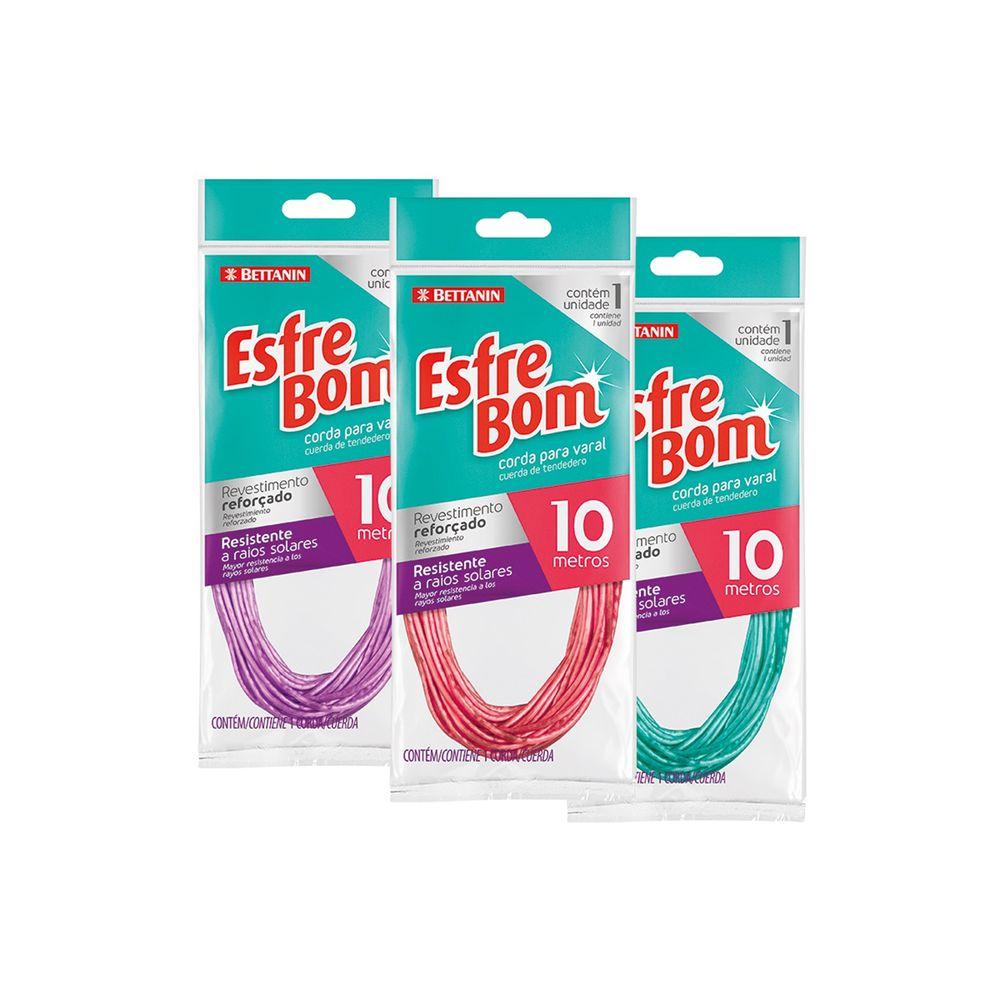 Corda para Varal Revestida EsfreBom Rosa 10m - Bettanin - 1