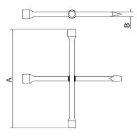 Chave de Roda Cruz com Espátula PRO 17x 19x 21mm - Tramontina - 2