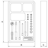 Módulo com Soquetes 1/4" PRO Cromado 17pçs - Tramontina - 3